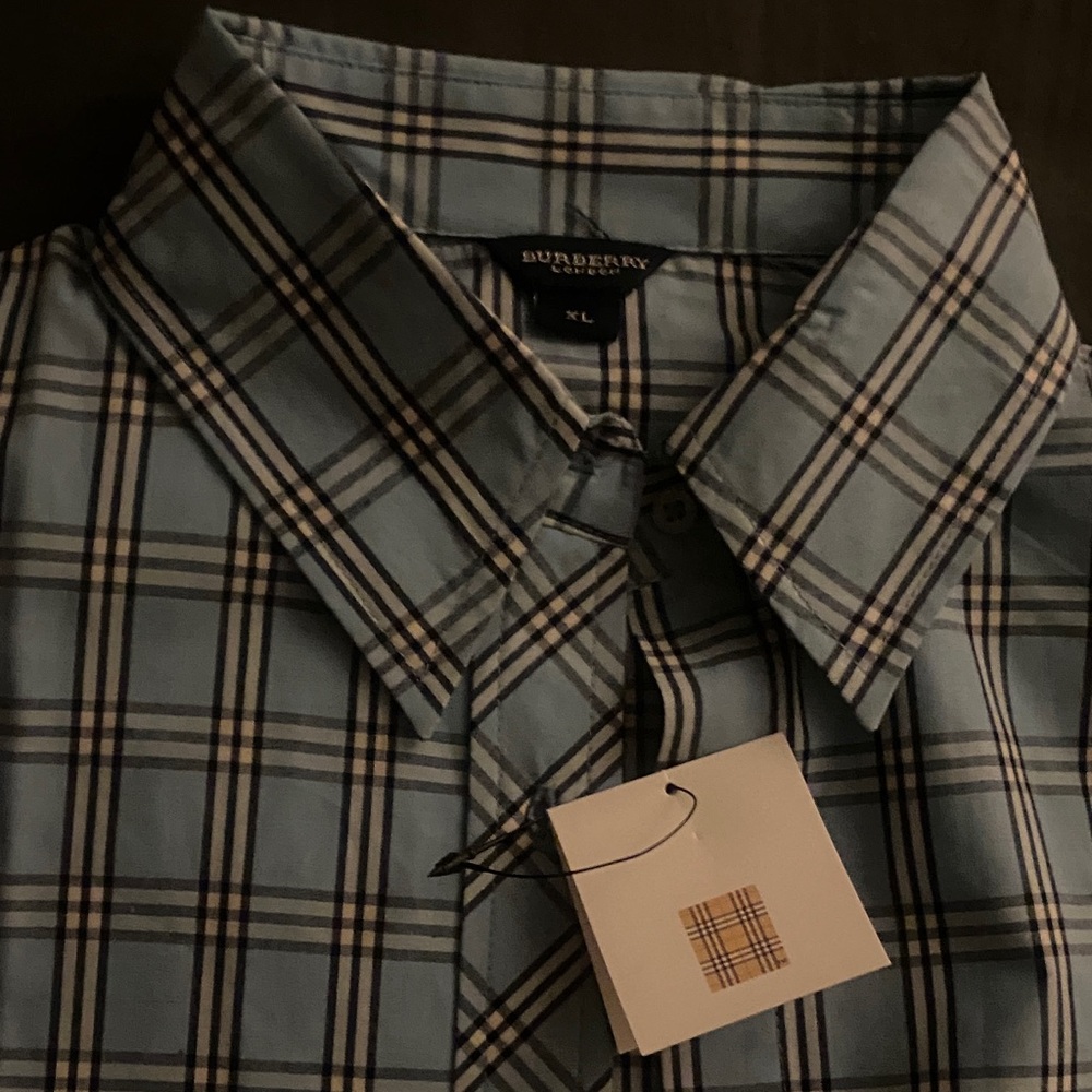 Burberry women Blue Checkered Shirt